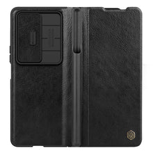 Заредете изображение във визуализатора на галерията – Nillkin Qin Leather Pro Case for Samsung Galaxy Z Fold 4 cover with a cover for the camera and a place for the stylus black
