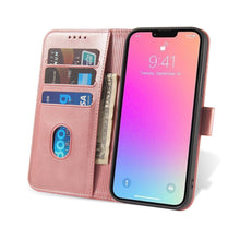 Заредете изображение във визуализатора на галерията – Wallet Case with Stand for iPhone 15 Magnet Case - Pink
