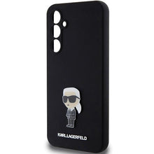Заредете изображение във визуализатора на галерията – Karl Lagerfeld Silicone Ikonik Metal Pin case for Samsung Galaxy S23 FE - black
