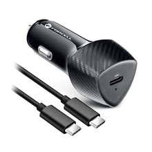 Заредете изображение във визуализатора на галерията – FORCELL CARBON car charger Type C 3.0 PD20W CC50-1C black (Total 20W) + cable for Type C PD60W
