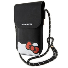 Заредете изображение във визуализатора на галерията – Original HELLO KITTY Handbag Leather Hiding Kitty Cord HKOWBPSCKEK black
