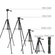 Заредете изображение във визуализатора на галерията – Aluminum photographic tripod with adjustable base - gray
