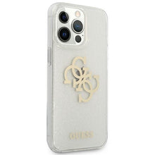 Заредете изображение във визуализатора на галерията – Guess GUHCP13XPCUGL4GTR iPhone 13 Pro Max 6,7" transparent hard case Glitter 4G Big Logo
