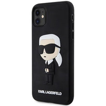 Заредете изображение във визуализатора на галерията – Karl Lagerfeld KLHCN613DRKINK iPhone 11 / Xr 6.1" black/black hardcase Rubber Ikonik 3D
