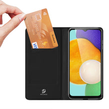 Заредете изображение във визуализатора на галерията – Dux Ducis Skin Pro case for Samsung Galaxy A14 5G flip cover card wallet stand black
