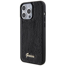 Заредете изображение във визуализатора на галерията – Guess Sequin Script Metal case for iPhone 15 Pro Max - black
