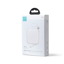 Заредете изображение във визуализатора на галерията – Joyroom power bank 10000mAh Jelly Series 22.5W with built-in USB C cable white (JR-L002)
