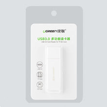 Заредете изображение във визуализатора на галерията – Ugreen portable TF/SD card reader for USB 3.0 white (CM104)
