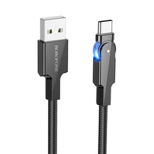 Заредете изображение във визуализатора на галерията – Borofone Cable BU41 Kelly - USB to Type C - 3A 1,2 metres black
