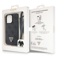 Заредете изображение във визуализатора на галерията – Original faceplate case GUESS GUHCP13LP4TDSCPK for iPhone 13 PRO (Metal Logo Starss Crossbody / black)
