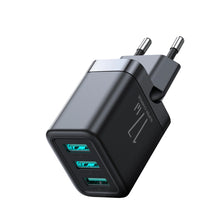 Заредете изображение във визуализатора на галерията – Joyroom JR-TCN02 3xUSB-A 12W 3.4A mains charger - black
