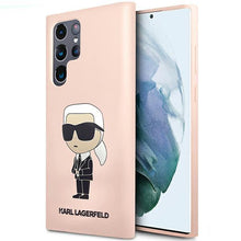 Заредете изображение във визуализатора на галерията – Karl Lagerfeld KLHCS23LSNIKBCP Sam S23 S918 Ultra hardcase pink/pink Silicone Ikonik
