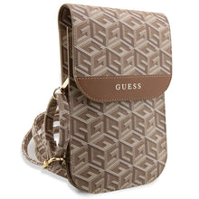 Заредете изображение във визуализатора на галерията – Original GUESS Handbag GCube Stripe GUWBHGCFSEW brown
