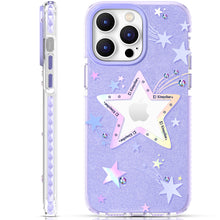 Заредете изображение във визуализатора на галерията – Kingxbar Heart Star Series case for iPhone 14 Plus purple star case
