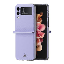 Заредете изображение във визуализатора на галерията – Dux Ducis Bril case for Samsung Galaxy Z Flip 3 PU leather cover purple
