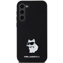 Заредете изображение във визуализатора на галерията – Karl Lagerfeld Silicone Choupette Metal Pin case for Samsung Galaxy S23+ - black
