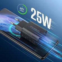 Заредете изображение във визуализатора на галерията – Choetech fast charger USB C 25W PPS PD black (PD6003)

