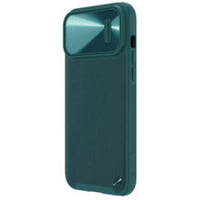Заредете изображение във визуализатора на галерията – Nillkin CamShield Leather S Case iPhone 14 Pro cover with camera cover green
