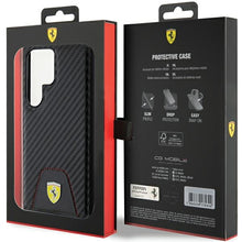 Заредете изображение във визуализатора на галерията – Original FERRARI hardcase Carbon Stitched Bottom FEHCS24LN3PUK for Samsung Galaxy  S24 Ultra Black
