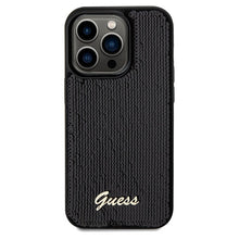 Заредете изображение във визуализатора на галерията – Original faceplate case GUESS GUHCP14XPSFDGSK for iPhone 14 Pro Max (Sequin Script Metal  / black)
