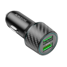 Заредете изображение във визуализатора на галерията – Borofone Car charger BZ21A Brilliant - 2xUSB - QC 3.0 36W black
