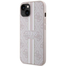 Заредете изображение във визуализатора на галерията – Guess 4G Printed Stripes MagSafe case for iPhone 15/14/13 - pink
