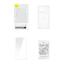 Заредете изображение във визуализатора на галерията – Baseus Crystal Magnetic Case for iPhone 14 Pro Max thin MagSafe cover + transparent glass
