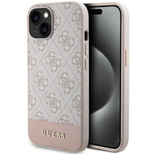 Заредете изображение във визуализатора на галерията – Original Case GUESS 4G Stripe Collection hardcase GUHCP15SG4GLPI for Iphone 13/14/15 pink

