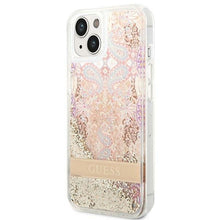 Заредете изображение във визуализатора на галерията – Original faceplate case guess guhcp14mlflsd for iphone 14 plus (liquide glitter paisley / gold)

