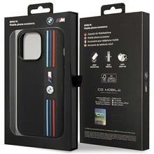 Заредете изображение във визуализатора на галерията – Case BMW BMHCP14X22PPMK iPhone 14 Pro Max 6.7" black/black Tricolor M Collection
