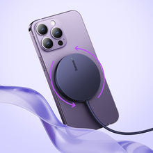 Заредете изображение във визуализатора на галерията – Baseus Simple Mini3 magnetic charger MagSafe Qi 15W purple
