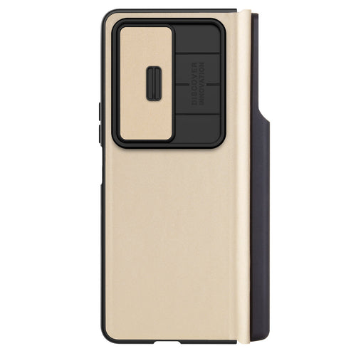 Nillkin Qin Leather Pro Case for Samsung Galaxy Z Fold 4 cover with a cover for the camera and a place for the stylus gold