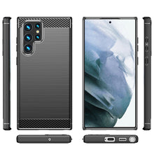 Заредете изображение във визуализатора на галерията – Carbon Case for Samsung Galaxy S23 Ultra flexible silicone carbon cover black
