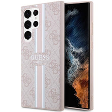 Заредете изображение във визуализатора на галерията – Guess GUHCS23LP4RPSP S23 Ultra S918 pink/pink hardcase 4G Printed Stripe
