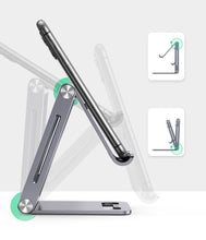 Заредете изображение във визуализатора на галерията – Ugreen metal aluminum folding phone holder tablet gray (LP263 80708)
