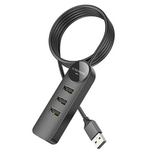 Заредете изображение във визуализатора на галерията – Borofone Adapter DH5 Erudite 4 in 1 - USB to 4xUSB 2.0 - 1,2 metres black

