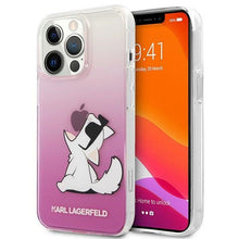 Заредете изображение във визуализатора на галерията – Original faceplate case karl lagerfeld klhcp14xcfnrcpi for iphone 14 pro max (choupette eat / pink)
