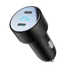 Заредете изображение във визуализатора на галерията – Car charger 2x USB C 70W with LED display Joyroom JR-CCD02 | black
