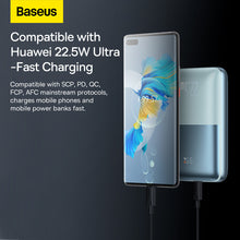 Заредете изображение във визуализатора на галерията – Baseus Power Bank 20000mAh Bipow Pro - 2xUSB + Type C - 5A 22,5W with USB to Type C cable (PPBD030003) blue
