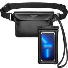 Заредете изображение във визуализатора на галерията – Spigen a621 universal waterproof case &amp; waist bag black - TopMag
