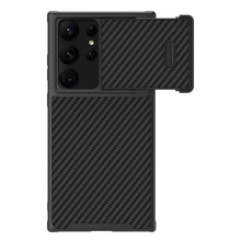 Заредете изображение във визуализатора на галерията – Nillkin Synthetic Fiber S Case for Samsung Galaxy S23 Ultra cover camera cover black
