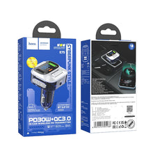 Заредете изображение във визуализатора на галерията – HOCO car charger Bravery PD30W QC3.0 + transmitter FM Bluetooth E75 dark blue
