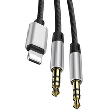 Заредете изображение във визуализатора на галерията – Baseus adaptor audio/hf от iphone lightning 8-pin към jack 3,5mm female черен call3-01 - TopMag
