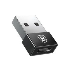 Заредете изображение във визуализатора на галерията – Baseus адаштет usb male към type c female converter 2.4a черен catjq-a01 - TopMag
