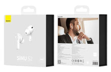Заредете изображение във визуализатора на галерията – Baseus bluetooth earphones tws anc (active noise reduction) simu s2 ngs2-02 white - TopMag
