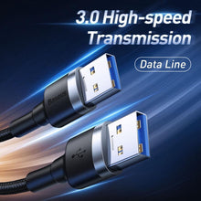 Заредете изображение във визуализатора на галерията – Baseus cable cafule usb3.0 male to usb3.0 male 2a 1m dark gray cadklf-c0g - TopMag

