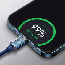 Заредете изображение във визуализатора на галерията – Baseus cable type c to apple lightning 20w power delivery crystal shine cajy000303 blue - TopMag
