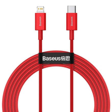 Заредете изображение във визуализатора на галерията – Baseus cable type c to apple lightning 8-pin pd20w power delivery superior catlys-c09 2m red - TopMag
