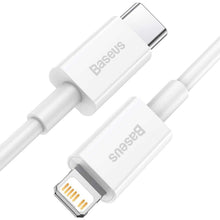 Заредете изображение във визуализатора на галерията – Baseus cable type c to apple lightning 8-pin pd20w power delivery superior series catlys-02 0,25m white - TopMag
