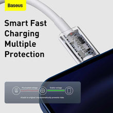 Заредете изображение във визуализатора на галерията – Baseus cable type c to apple lightning 8-pin pd20w power delivery superior series catlys-02 0,25m white - TopMag
